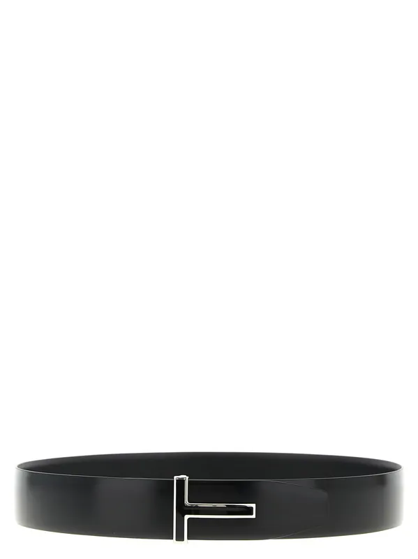 Shiny Leather Belt Belts Black - Tom Ford