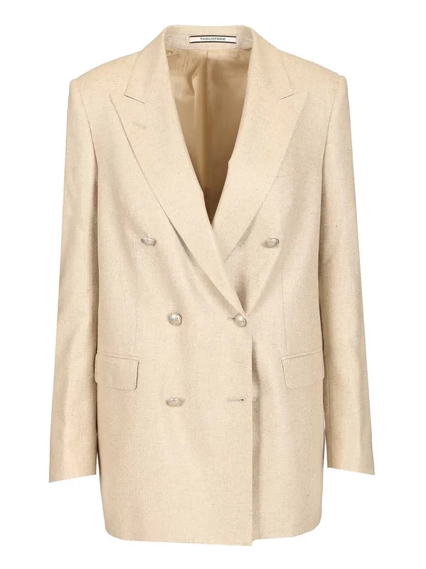 Double-Breasted Jacket Jackets Beige
