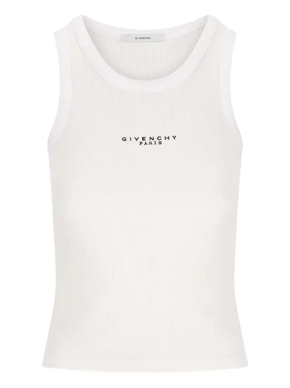 Ribbed Tank Top With Logo - Givenchy
