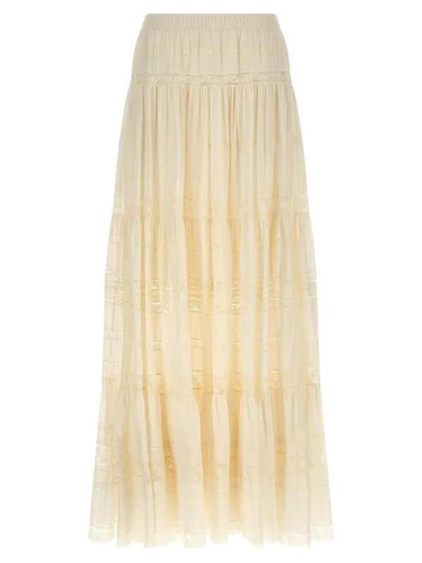 Lace Insert Skirt Skirts White - Ermanno Scervino