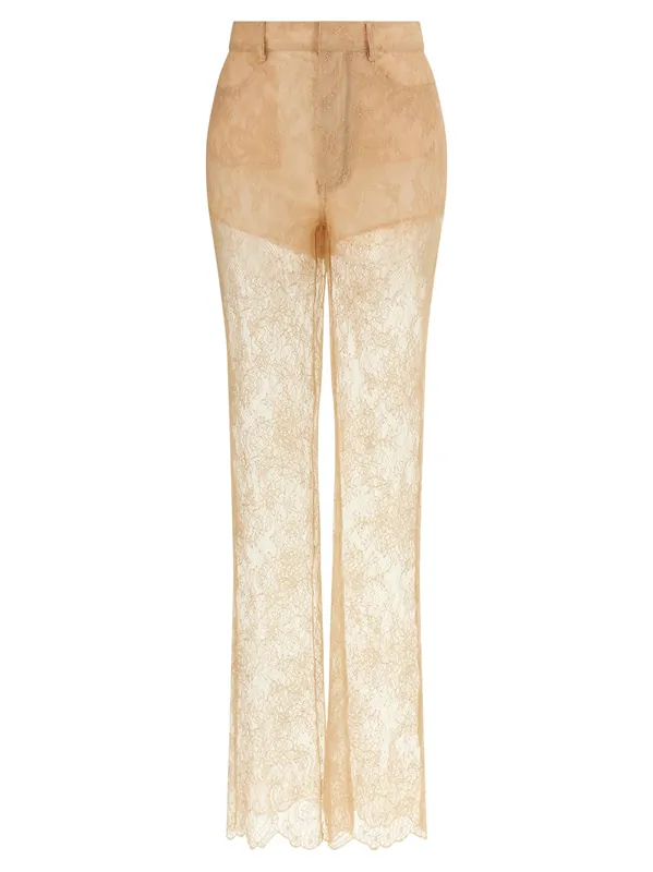 Lace Trousers Pants Pink - Giuseppe Di Morabito