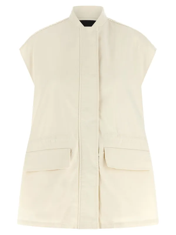Crochet Vest Gilet Beige - Fabiana Filippi