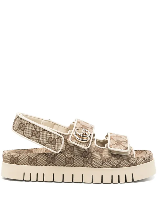 Gg Supreme Slingback Sandals - Gucci