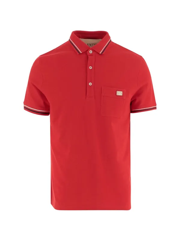 Vlogo Signature Piquet Cotton Polo Shirt - Valentino Garavani