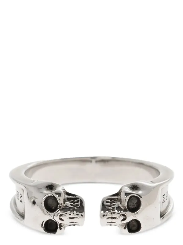 Thin Twin Skull Jewelry Silver - Alexander McQueen