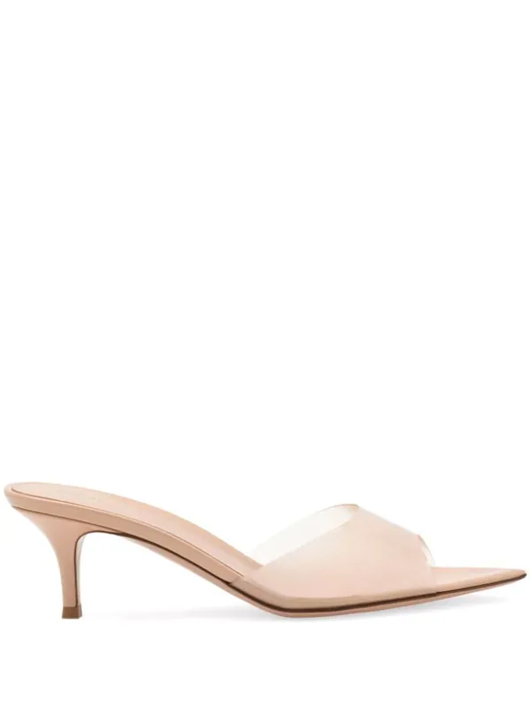 Elle 55mm Translucent Mules - Gianvito Rossi