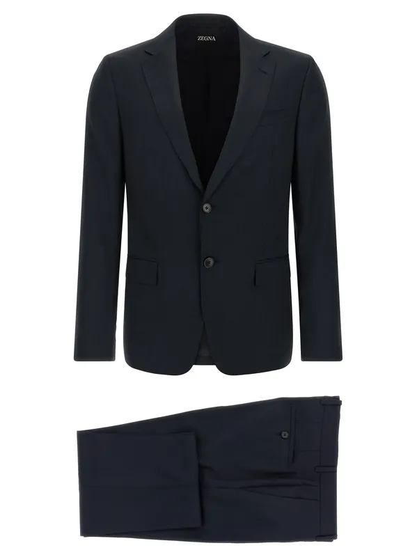 Pinstriped Dress Suits Blue - Zegna