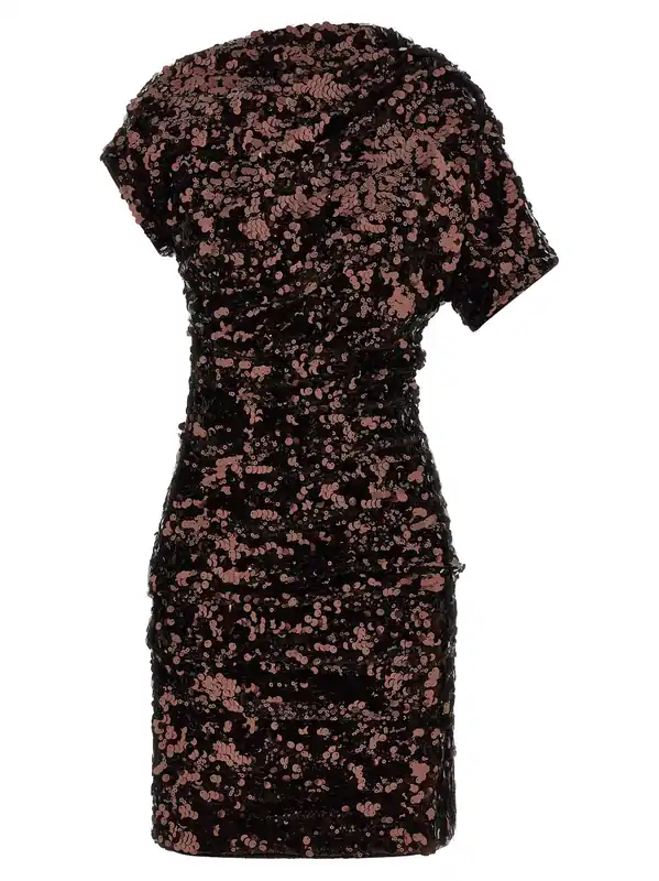 Brown Sequins Mini Dresses Brown - Ganni