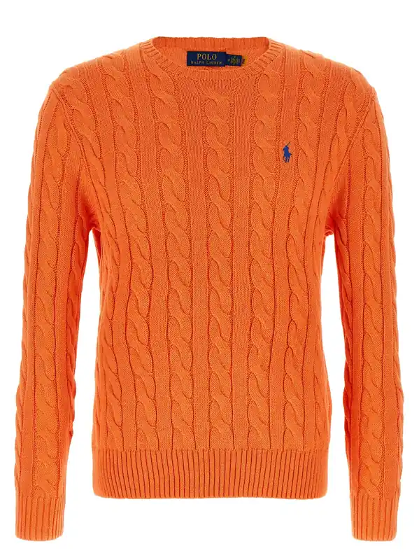 Cotton Braided Sweater Sweaters And Cardigans Orange - Polo Ralph Lauren