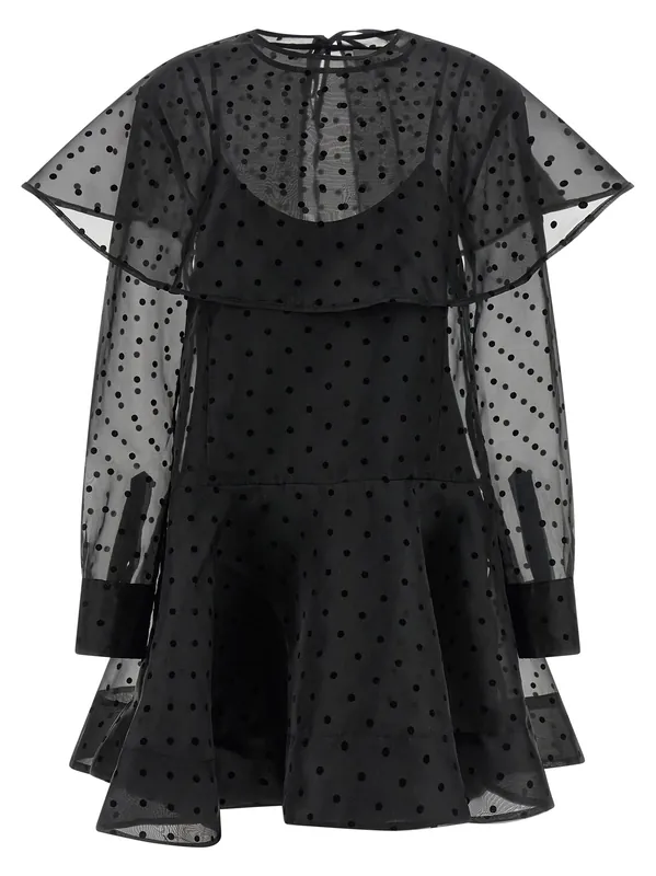 Black Organza Circle Collar Dresses Black - Ganni