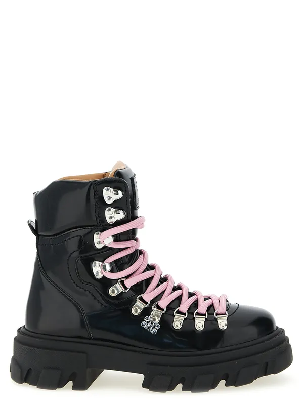 Cleated Mountain Boots And Ankle Boots Black - Ganni