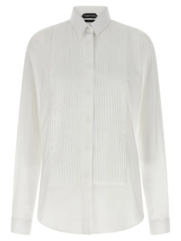 Plastron Shirt Shirt And Blouse White - Tom Ford