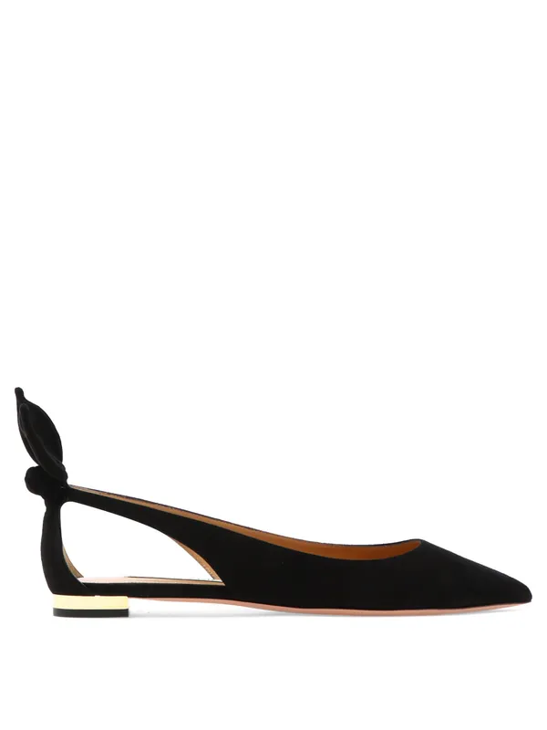 Bow Tie Ballet Ballerinas Black - Aquazzura