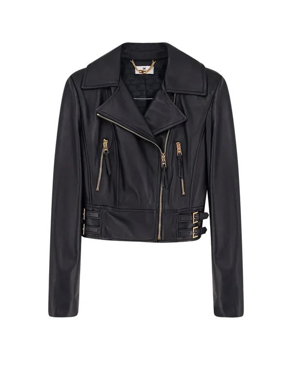 Cropped Leather Jacket - Elisabetta Franchi