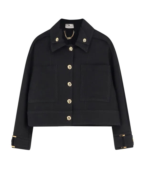 Cropped Viscose Jacket - Elisabetta Franchi