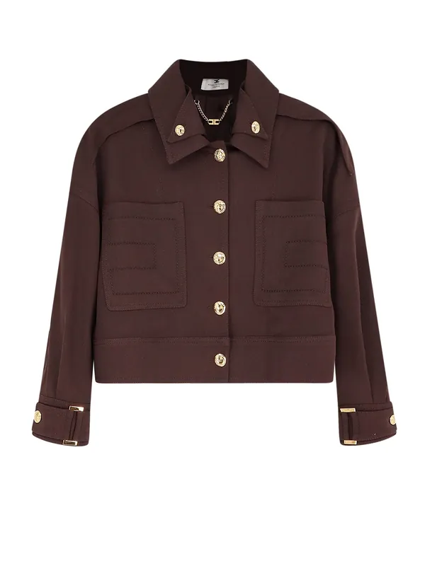 Cropped Viscose Jacket - Elisabetta Franchi