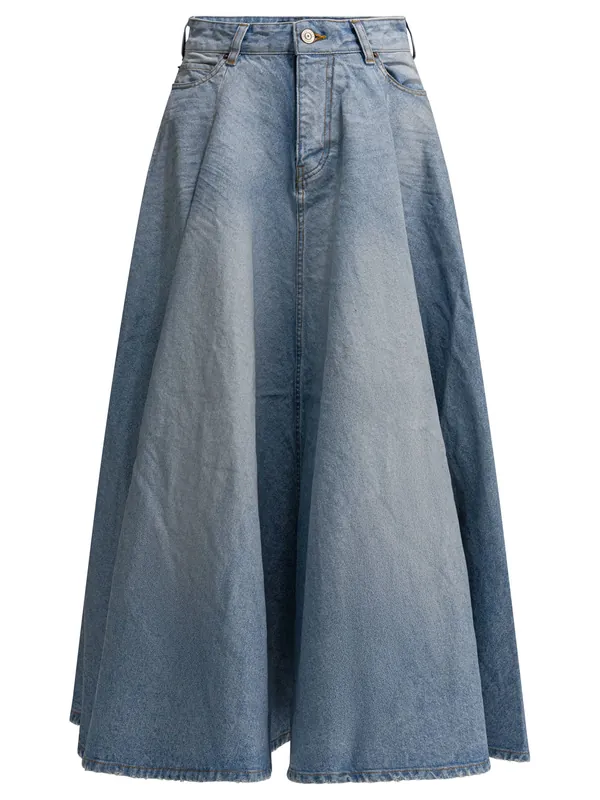 Godet Skirts Light Blue - Balenciaga
