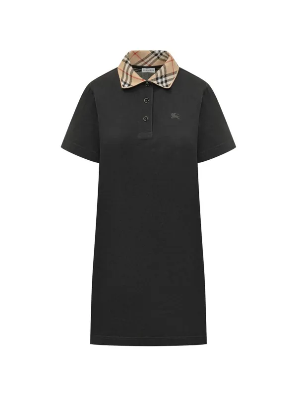 Check Collar Cotton Dress - Burberry