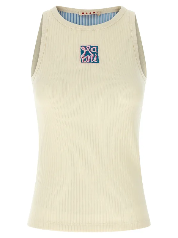Logo Patch Tank Top Tops Beige - Marni