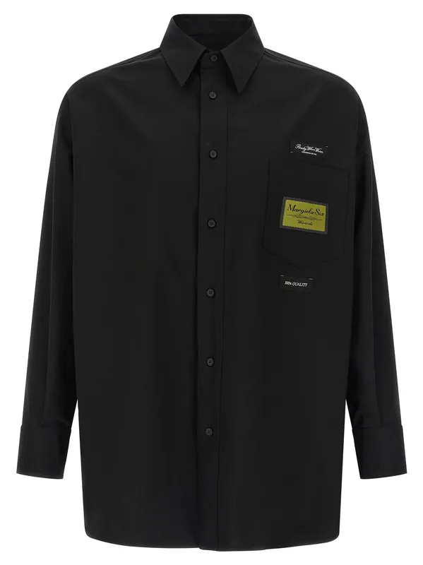 Jacquard Label Shirt Shirt And Blouse Black - MM6 Maison Margiela