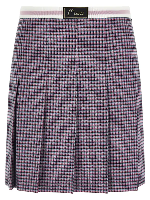 Houndstooth Skirt Skirts Purple - Marni