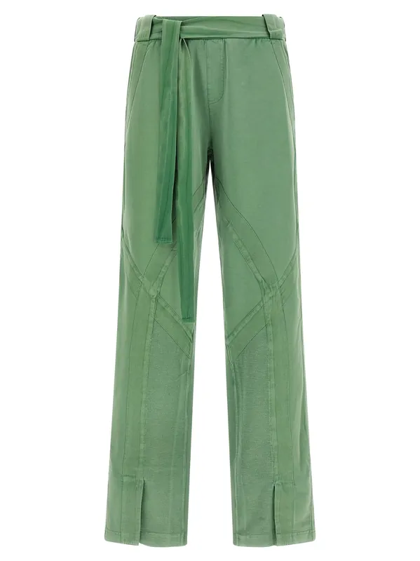 Front Split Pants Green - The Attico