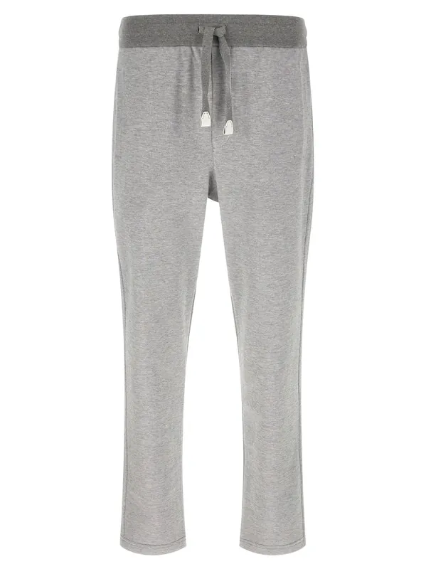 Piqué Cotton Joggers Pants Gray - Brioni