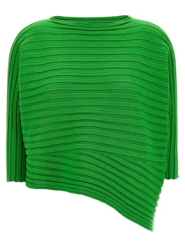 Cotton Cashmere Knit Tops Green - Issey Miyake