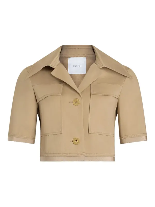 Short-Sleeved Cotton Cropped Jacket