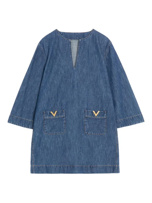 Vlogo Signature Denim Short Dress - Valentino Garavani