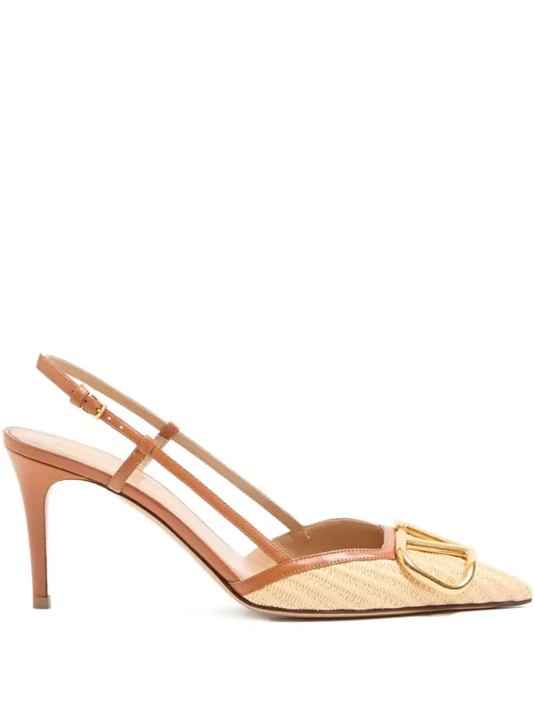 Vlogo Signature Leather Slingback Pumps - Valentino Garavani