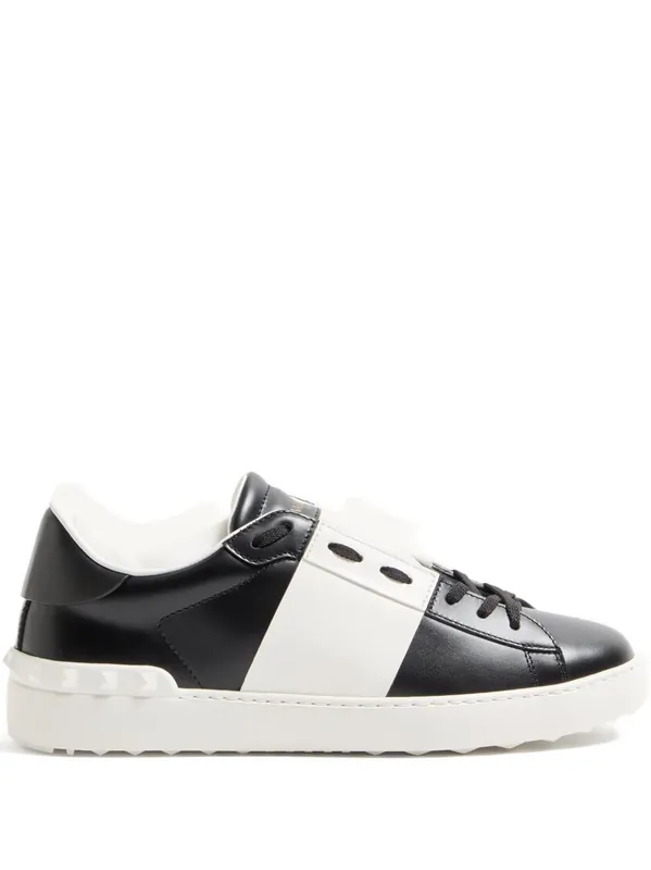 Open Leather Sneakers - Valentino Garavani