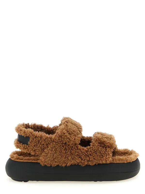 Shearling Sandals Brown - Moon Boot