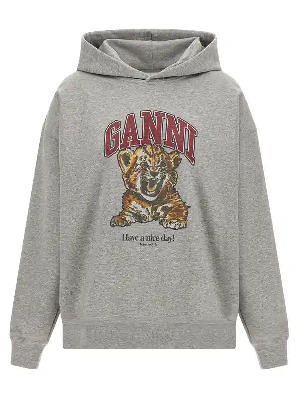 Grey Tiger Sweatshirt Gray - Ganni