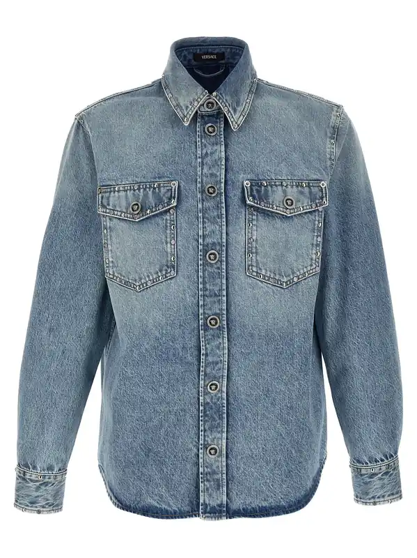 Medusa Shirt And Blouse Light Blue - Versace