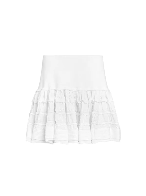 Ruffle Virgin Wool Skirt - Alaïa