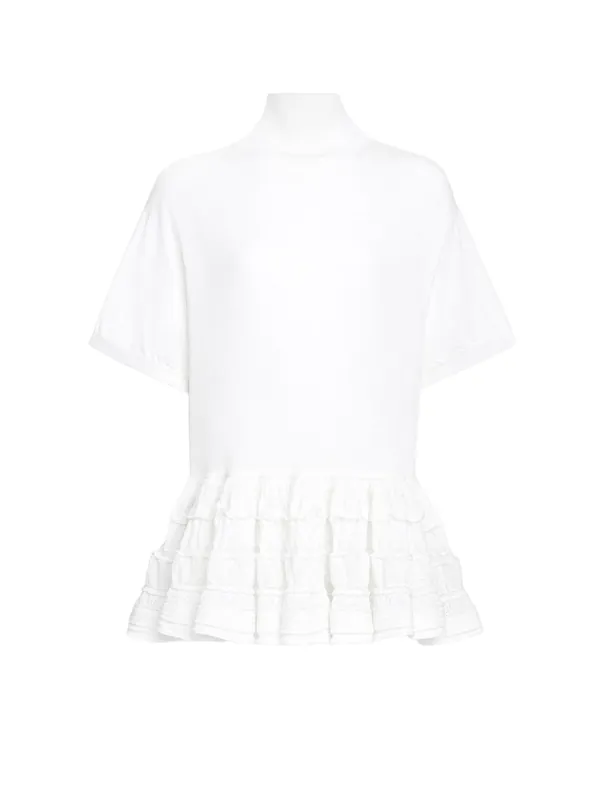 Peplum Virgin Wool Sweater - Alaïa
