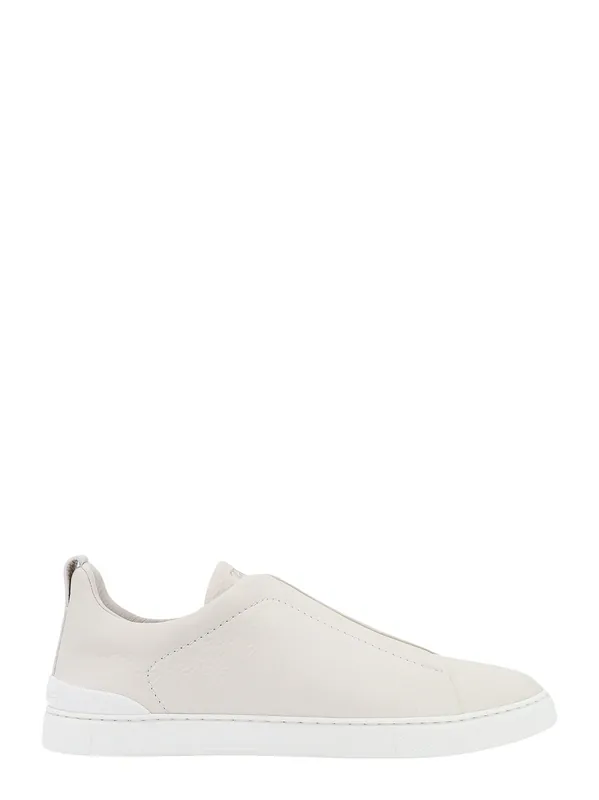 Triple Stitch Leather Sneakers - Zegna