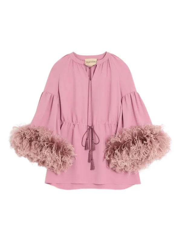 Feathered Silk Top - Valentino Garavani