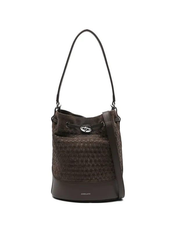 Monda' Musiva Small Leather Bucket Bag - Zanellato