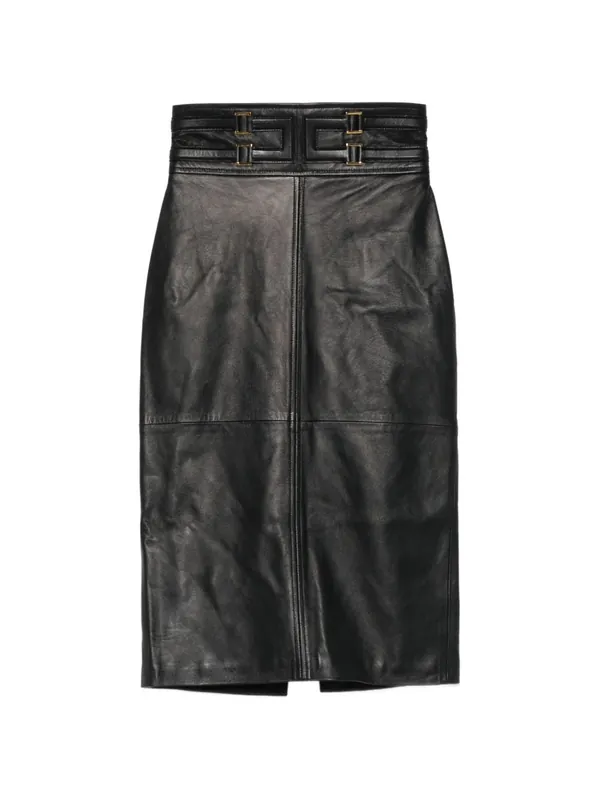Leather Midi Skirt - Elisabetta Franchi