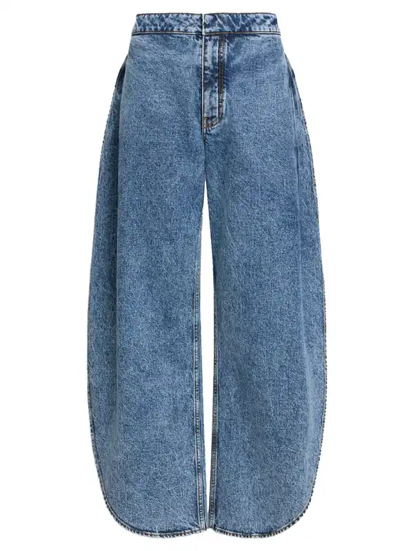 Petal Denim Pants With Side Slit - Alaïa
