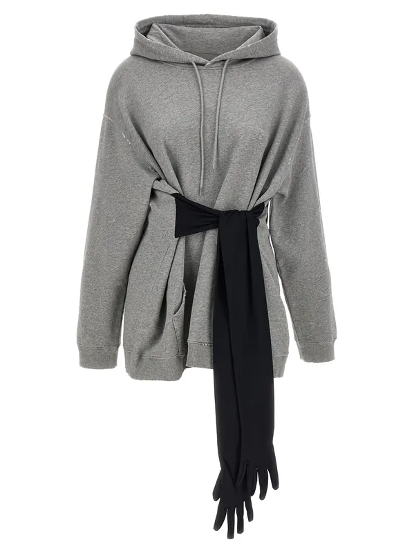 Hoodie Dress With Gloves Dresses Gray - MM6 Maison Margiela