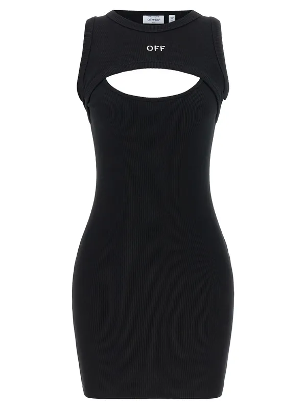 Off Stamp Dresses White/Black - Off-White
