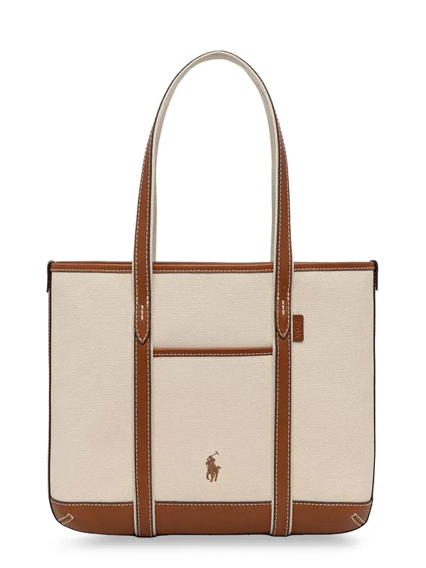 Canvas Shoulder Bag With Embroidered Logo On The Front - Polo Ralph Lauren
