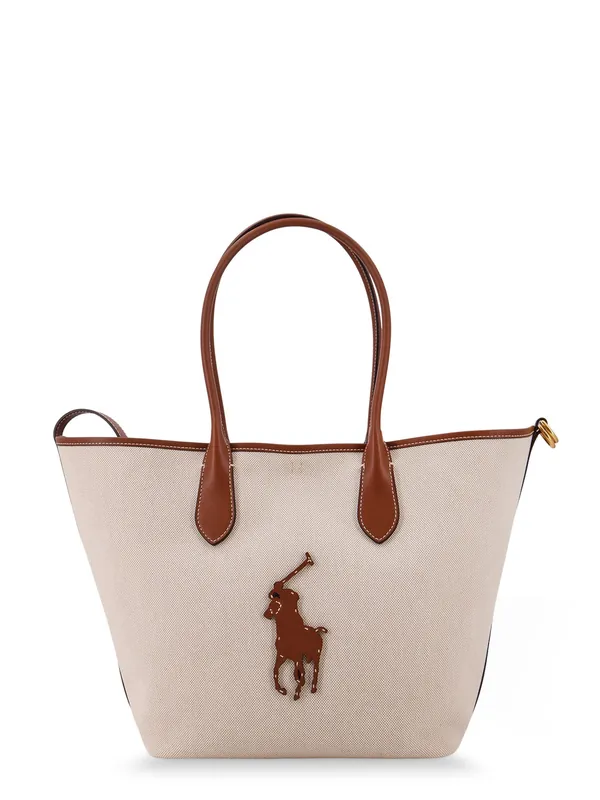 Canvas Shoulder Bag With Front Logo Patch - Polo Ralph Lauren