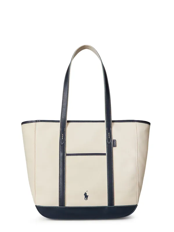 Canvas Shoulder Bag With Leather Profiles - Polo Ralph Lauren