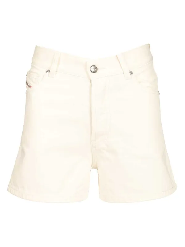 White Cotton Denim Shorts Trousers White - Diesel