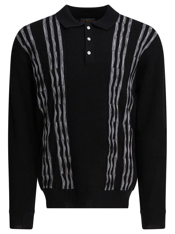 Wool Polo Sweater Knitwear Black - Beams Plus