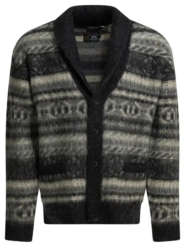 Wool Cardigan Knitwear Grey - Beams Plus